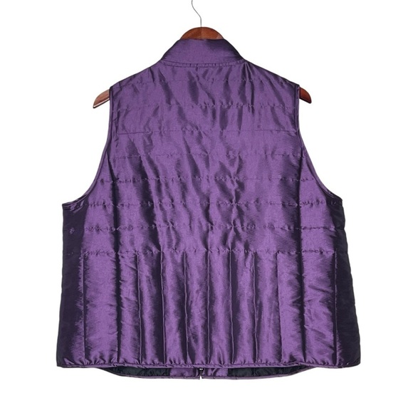RELATIVITY Quilted Iridescent Purple Puffer Vest Front Zip Women's Size 2X - Picture 10 of 16